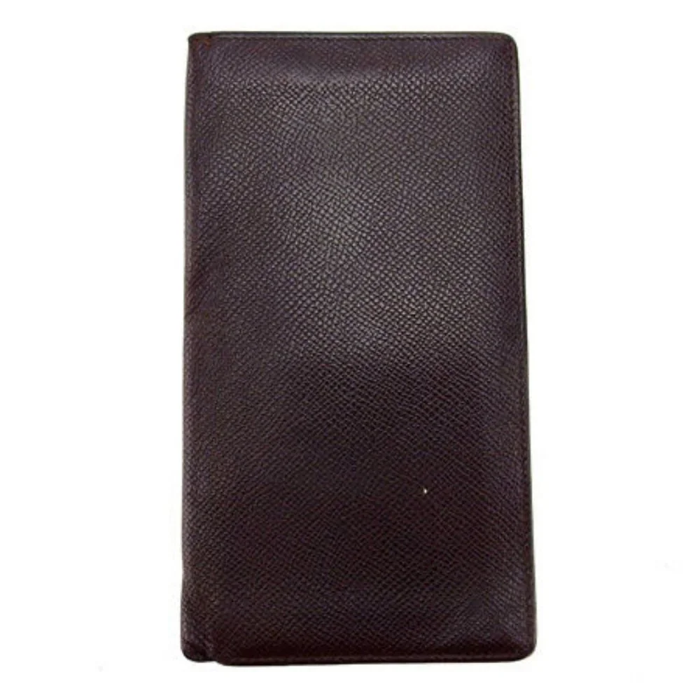 Bvlgari Wallet Purse Long Wallet Logo Brown Mens Authentic Used - Picture 2 of 6